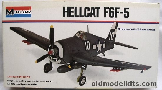 Monogram 1/48 Grumman F6F-5 Hellcat - (F6F5) White Box Issue, 6832 plastic model kit